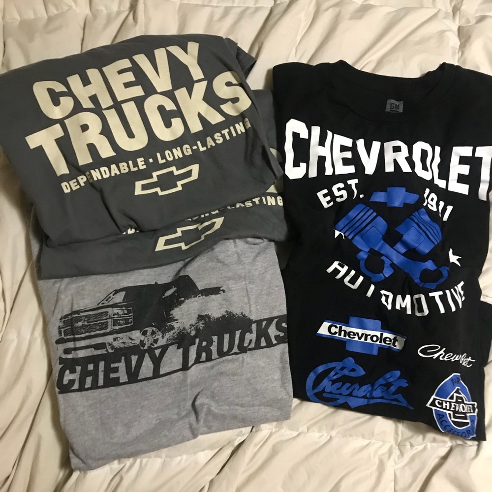 4 Chevy Trucks T-shirts bundle